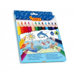 image 12 Crayons Couleur Triangulaire Maxi - Jovi