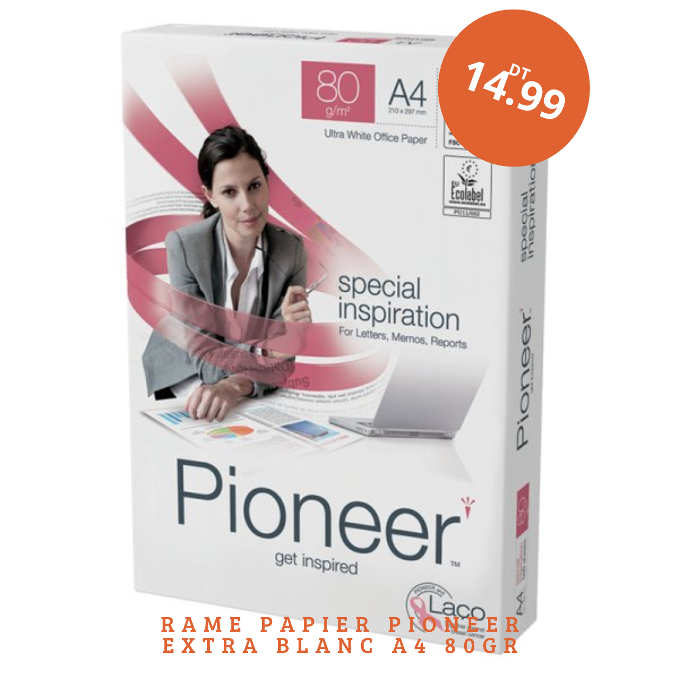 Image Rame De Papier Pioneer Extra Blanc A4 80Gr