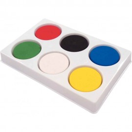 image Aquarelle Scolaire De 6 Pastilles Avec Pinceau