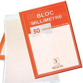 image Bloc De 50 Papiers Millimetre 21*31Mm Selecta