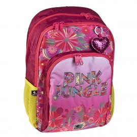 image Cartable Scolaire Double Pink Jungle 30*45*15Cm - Busquets