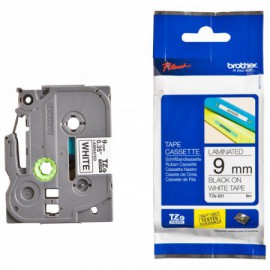 image Cassette À Ruban Brother Tzc-231 Noir/Jaune 12 Mm