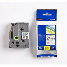 image Cassette À Ruban Brother Tzc-251 Noir/Blanc 24 Mm