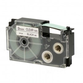 image Cassette Ruban Casio 9Mm Noir/Transparent