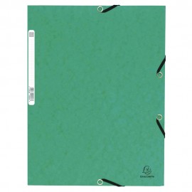 image Chemise A 3 Rabats Exacompta Cartonnee - Vert