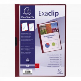 image Chemise A Clip Exacompta A4+ Bordeaux