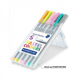 image Etui De 6 Stylos Pointe Fine Triplus Pastel - Steadtler