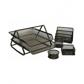 image Pack D'organisation De Bureau Gris 5 Pcs Metal - 7882