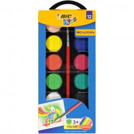 image Aquarelle Scolaire 12 Couleurs - Bic Watercolours