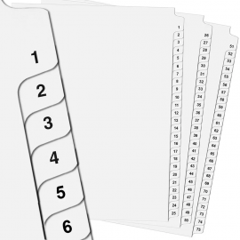 image Intercalaires A4 Polypropylene Numerique 6 Positions
