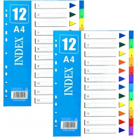 image Jeu Intercalaires A4 Polypropylene 12 Positions