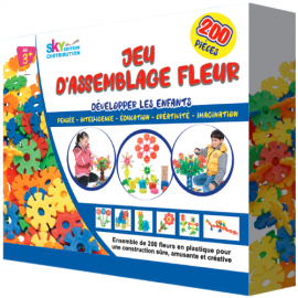 image Jeux D'assemblage Fleur 200 Pieces + Un Livre De Colorige Grtatuit
