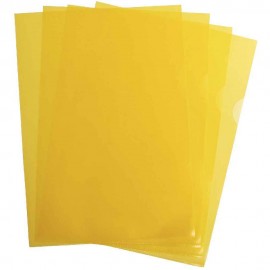 image Lot De 10 Chemise Coin En Pp Translucide Colorprotect - Jaune
