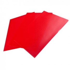 image Lot De 10 Chemise Coin En Pp Translucide Colorprotect - Rouge