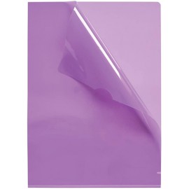 image Lot De 10 Chemise Coin En Pp Translucide Colorprotect - Violet
