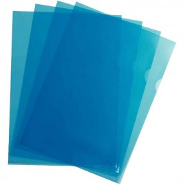 image Lot De 10 Chemise Coin Pp Translucide Colorprotect - Bleu