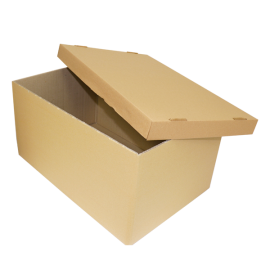 image Lot De 10 Demi Caisse D'emballage + Couvercle 60 X 40 X 30 Cm