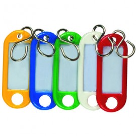 image Lot De 6 Porte Cles Avec Etiquettes - Couleurs Assorties