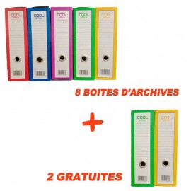 image Lot De 8 Boites D'archive Couleurs Dos 15Cm C Cool + 2 Gratuites