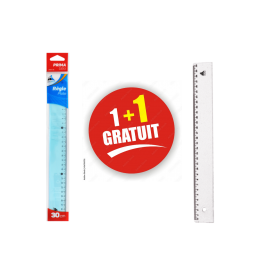 image Lot Regle Double Decimetre 30Cm Prima + Regle Essential Gratuite