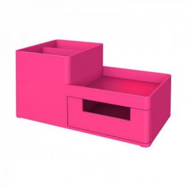 image Organisateur De Bureau 3 Compartiments Rose
