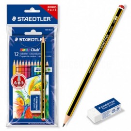 image Pack De 12 Crayons Couleur + Crayon N°2 + Gomme - Staedtler