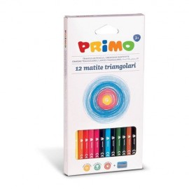 image Paquet De 12 Crayon Couleur Triangulaire + Taille Crayon - Primo