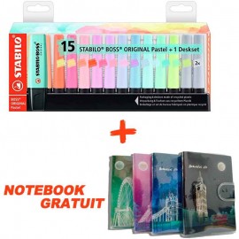 image Parade De 15 Fluo Stabilo Pastel + Note Book Petit Modele Gratuit
