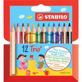 image Pochette De 12 Crayons Trio Petit Modele - Stabilo