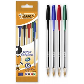 image Pochette De 4 Stylos Cristal Original - Bic