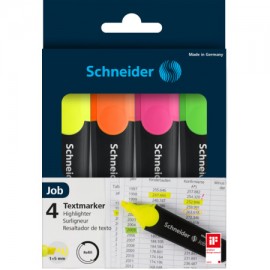 image Pochette De 4 Surligneurs Schneider Fluo Job 150 Assorties