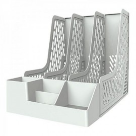 image Porte Revue Multi Fonctionnel 3 Compartiments Gris