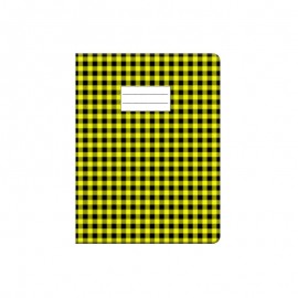 image Protege Cahier Avec Carreaux Vichy 17*22 Pm - Jaune