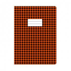 image Protege Cahier Avec Carreaux Vichy17*22 Pm - Orange
