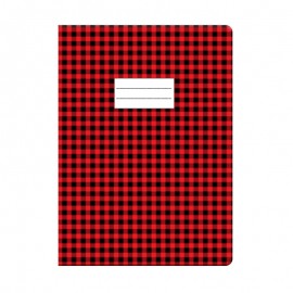 image Protege Cahier Avec Carreaux Vichy 17*22 Pm - Rouge