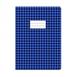 image Protege Cahier Avec Carreaux Vichy 17*22 Pm - Bleu