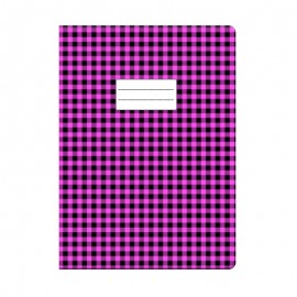 image Protege Cahier Avec Carreaux Vichy 17*22 Pm - Violet