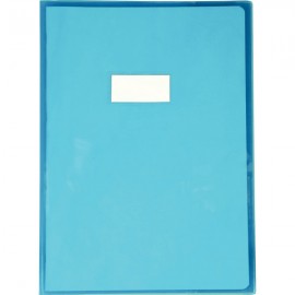 image Protege Cahier Transparent Cristal 17X22 Cm Pm - Bleu