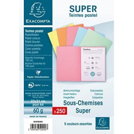 image Sous Chemise Exacompta Super Pq 250 60G Assorties